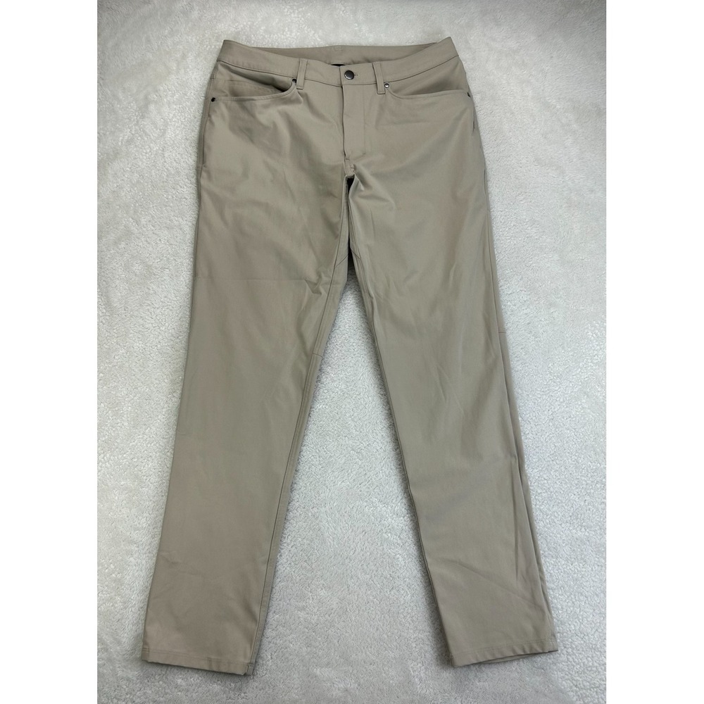 Lululemon ABC Chino Pants Mens 32 Beige Classic Fit 5-Pocket Straight Warpstreme
